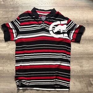 Echo Men's Polo - Red, Black, White Stripes